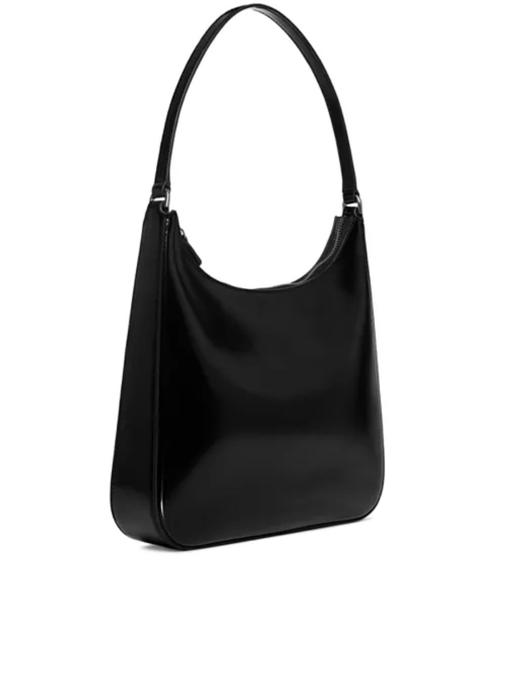 STAUD Alec Black Patent Shoulder Hobo Shoulder Bag